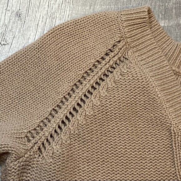 Old Navy Sweater Womens Size M Cable Knit Long Sleeve Tan Brown - Picture 9 of 12
